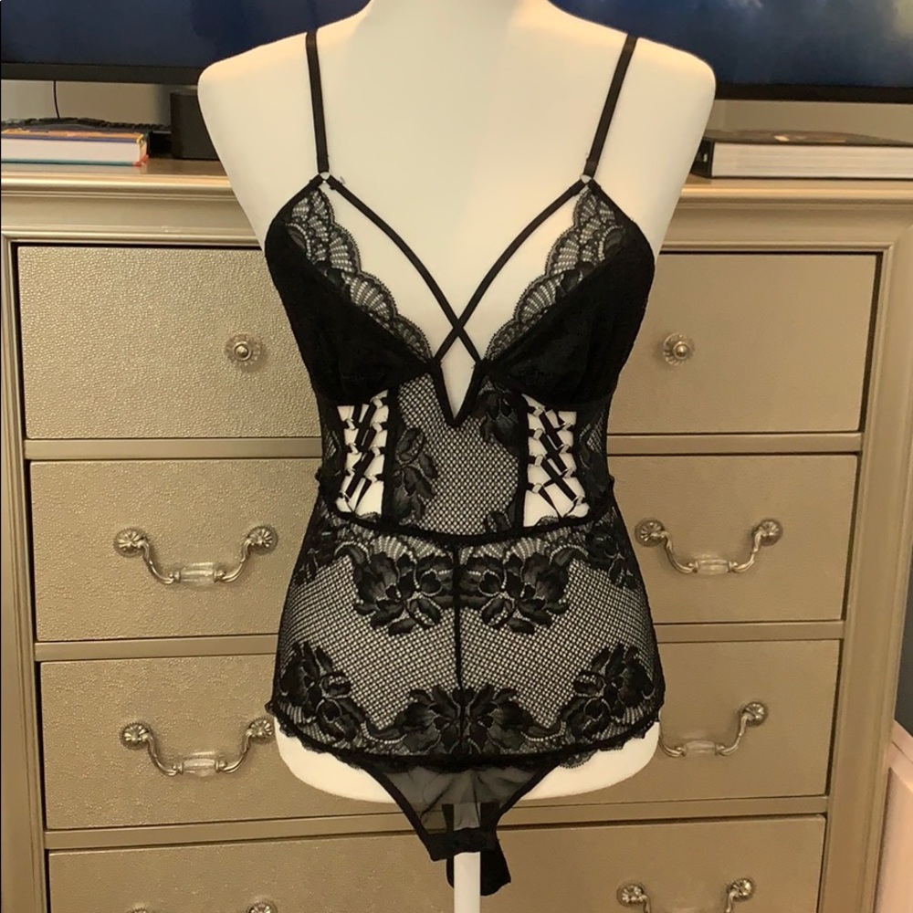 Thistle & spire bodysuit.  Cross straps were removed.